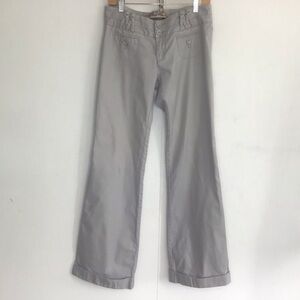 Anthropologie Daughters Of The Liberation Flare Wide Leg cuffed gray Pants Sz 6